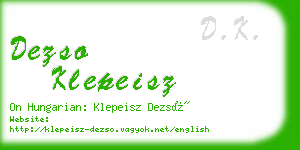 dezso klepeisz business card